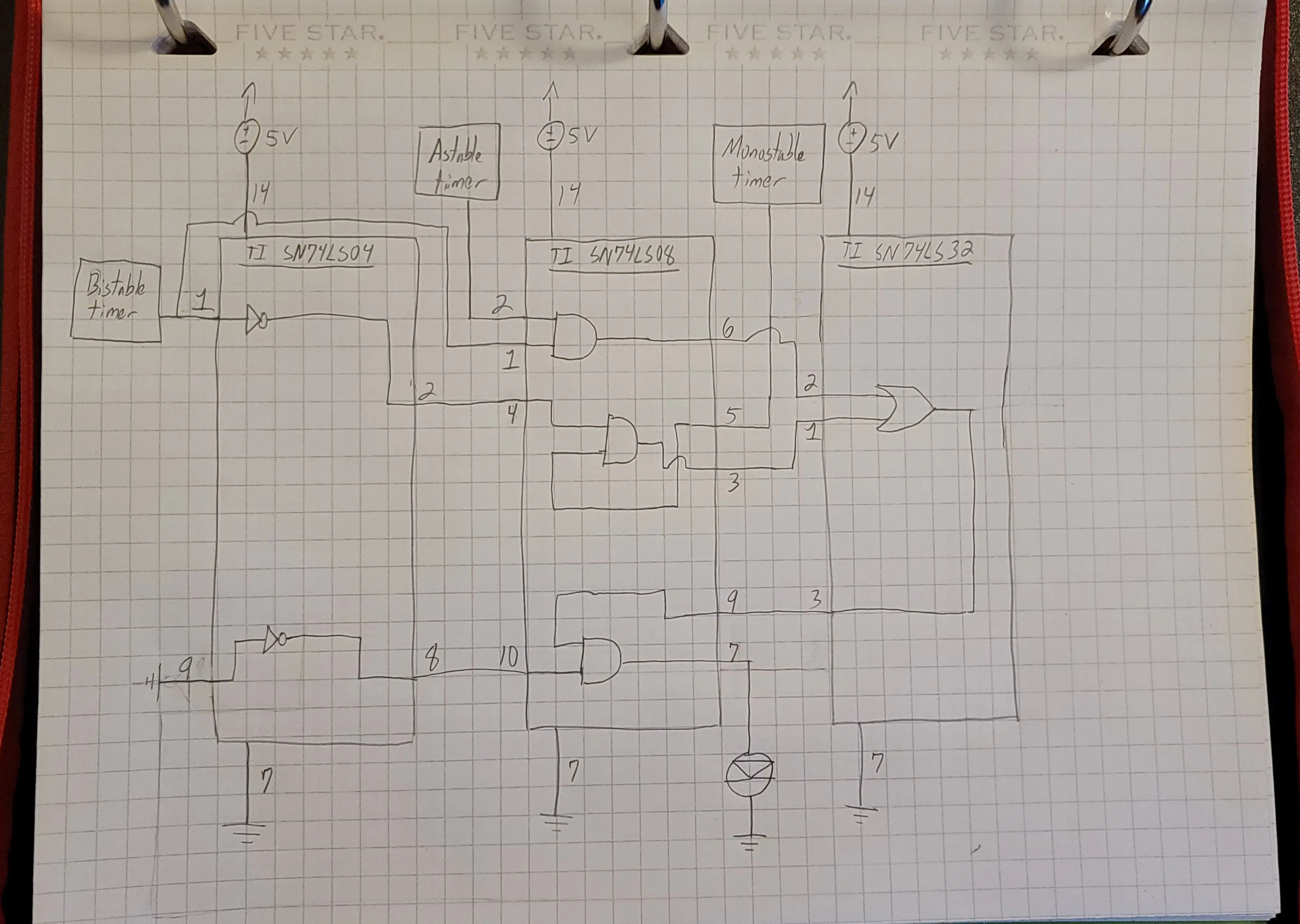 Bistable timer circuit diagram